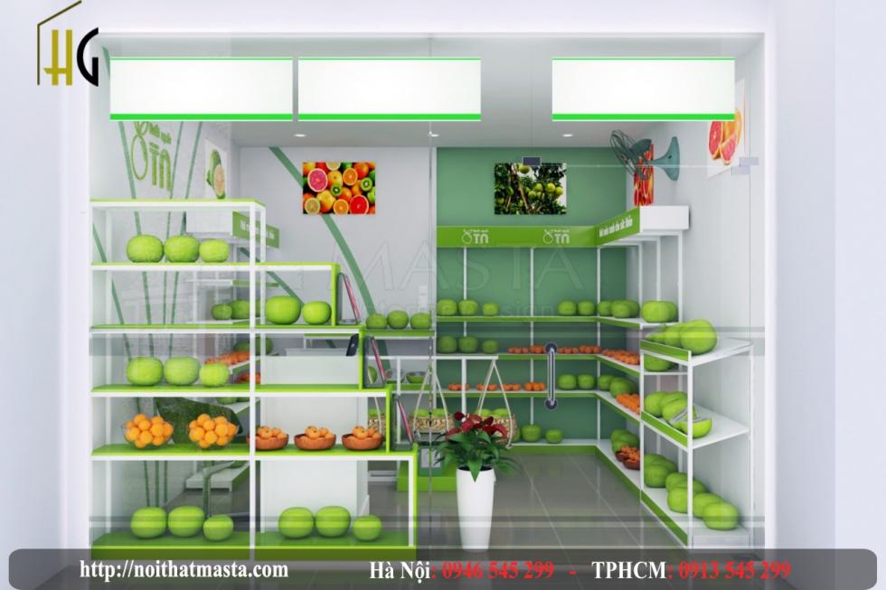 Thiết kế cửa hàng hoa quả sạch - anh long - TP. HCM